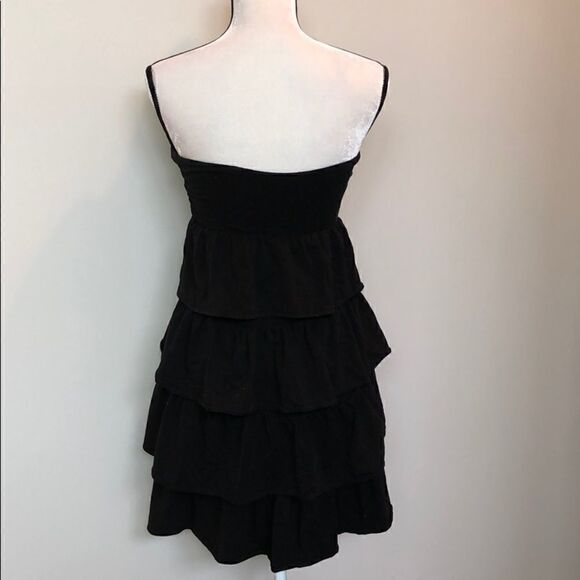 Jcrew black tiered ruffled dress or coverup size S - Picture 3 of 3